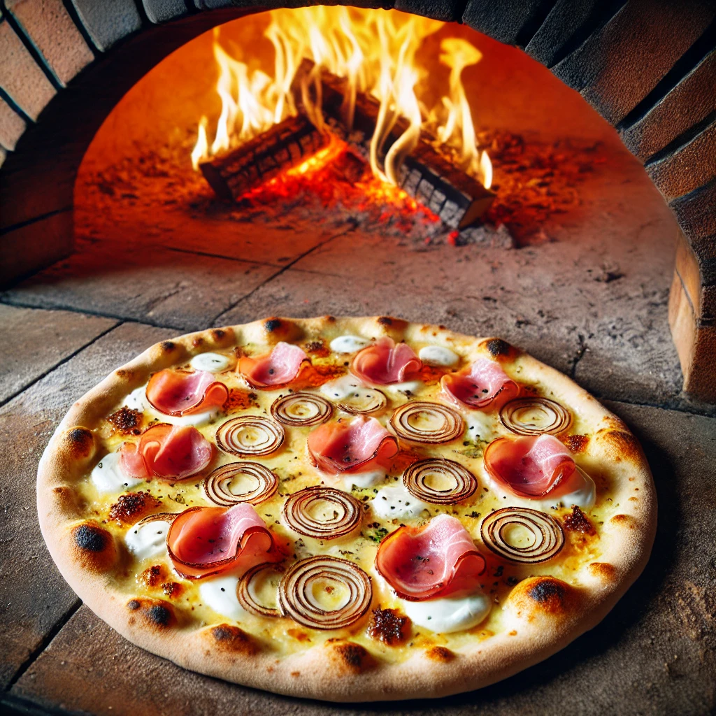 Pizza Alsacienne au Four à Bois (Flammekueche)