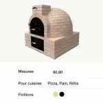 Four à bois enveloppant avec foyer inférieur carré finition brique