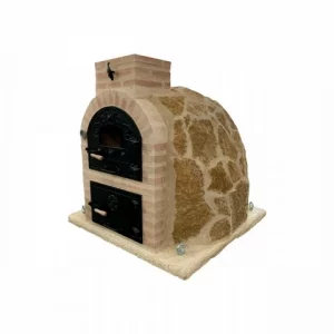 Four avec foyer finition en pierre.