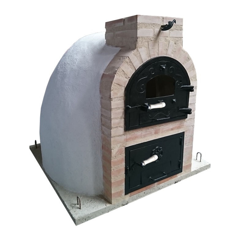 Four avec réchaud finition brique.