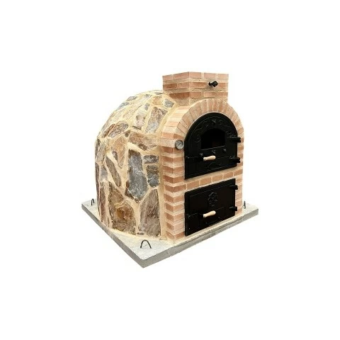 Four avec foyer finition en pierre.